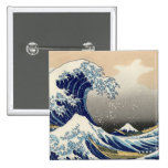 Hokusai: The great wave of Kanagawa Pinback Button