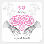 Hold my heart in your hands square sticker