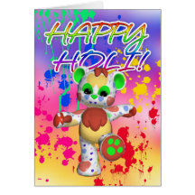 Holi Festival Of Colour - Paint Splashes Greeting Card