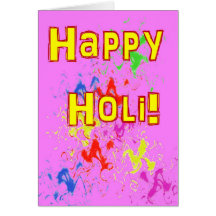 Holi festival of colours card