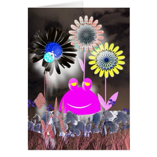 Holiday Abstract Frog and Garden Greeting Cards