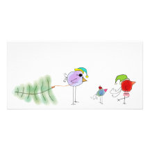 Holiday Birds Photo Card