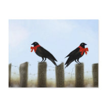 Holiday Blessing Crows Postcards