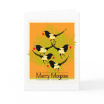 Holiday card: 'Merry Magpies" for bird lovers