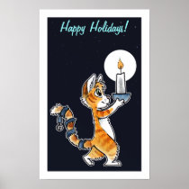 Holiday Cat with a Candle