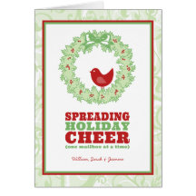 Holiday Cheer Wreath Folded Holiday Card