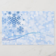 Holiday Christmas Snowflake Design Blue White Full Color Flyer