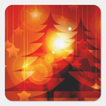 Holiday Christmas Tree Design Square Sticker