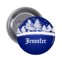 Holiday Company Party Name Tags Blue Button