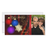 Holiday Decorations Red Silk Gold Photo Card photo cards