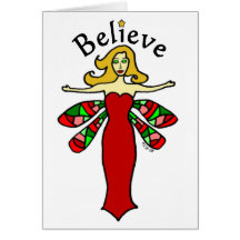 Holiday Dragonfly Fairy Greeting Card