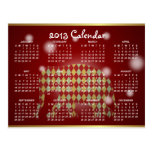 Holiday Elephant 2013 Calendar New Year Postcard