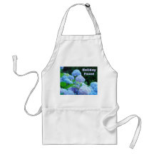 Holiday Feast aprons Blue Hydrangeas Floral Baking