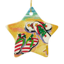 Holiday flip-flops - star ornament