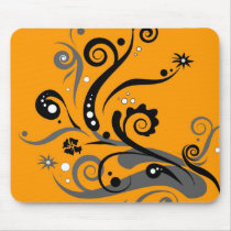 holiday floral swirls mousepads