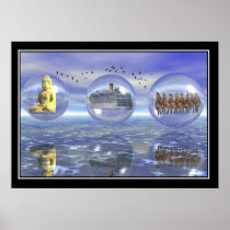 Holiday in Asia surreal poster Print