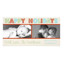 Holiday In Lights Photocards (Grey) Personalized Photo Card