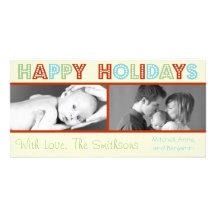 Holiday In Lights Photocards (Yellow) Custom Photo Card