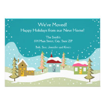 Holiday Moving Announcement Cards