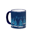 Holiday Mug Coffee Cup Festive Blue Christmas Cup