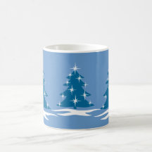 Holiday Mug Coffee Cup Festive Blue Christmas Cup