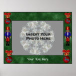 Holiday Nutcracker Ornaments Photo Template Poster posters