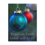 Holiday Ornament with Peace Sign postcards
