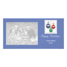 Holiday Ornaments Customized Photo Card