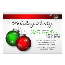 Holiday Ornaments Party Invitations