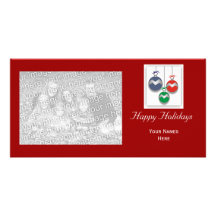 Holiday Ornaments Photo Card Template