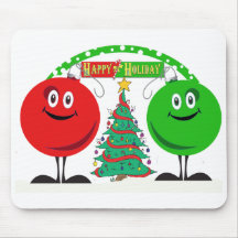 Holiday ornaments wishing you happy hoidays mouse pad