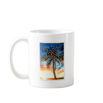 Holiday Palm Tree Lights at Sunset Coffee Mug