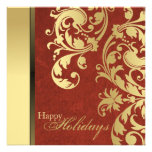 Holiday Party Invitation - Red & Green Swirls