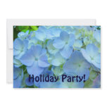 Holiday Party! Invitations Blue Hydrangea Flowers