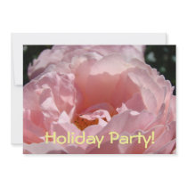 Holiday Party! invitations Pink Sunlit Rose Flower