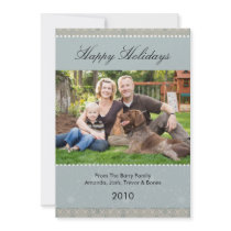 Holiday Photo Cards Slate and Snowflakes Custom Announcement