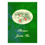 Holiday Pinecone Vintage Art Custom Invitations