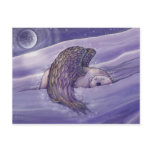 Holiday Postcard Magical Winged Polar Bear Art