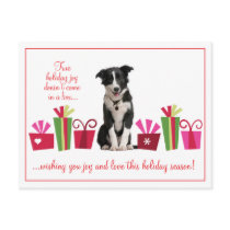 Holiday Puppy with Gifts Postcard