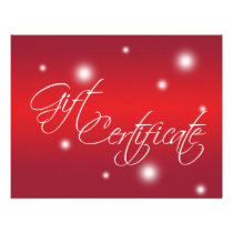Holiday red glow retail business gift certificate invitations