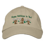 Holiday Reindeer Greetings embroidered hats