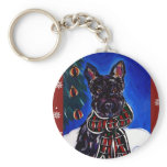 Holiday Scottish Terrier keychains