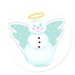 Holiday Snowman Angel Label