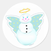 Holiday Snowman Angel Label Stickers