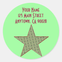 Holiday Star Address Lables Stickers