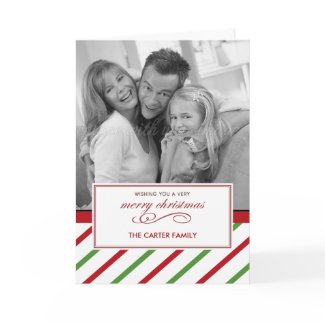 Holiday Stripes Christmas/ Holiday Photo Cards card