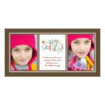 Holiday Whimsy Photo Duo Christmas Greeting Card Picture Card