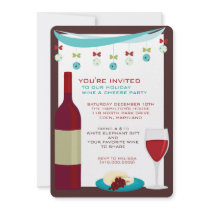 Holiday Wine & Cheese Party Invitations
