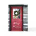Holiday Wreath and Red Door Greeting Card
