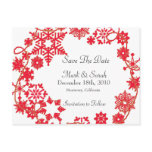 Holiday Wreath Red Save The Date postcards